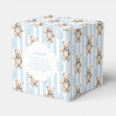 Schattigee blauwe teddybeer baby boy douche bedankdoosjes (Achterkant)