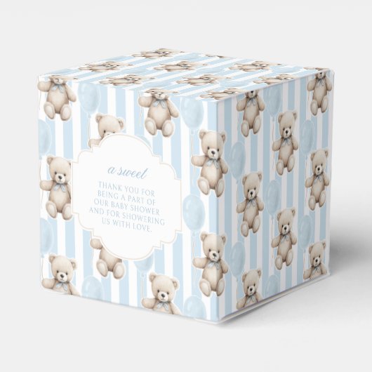Schattigee blauwe teddybeer baby boy douche bedankdoosjes (Achterkant)