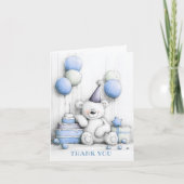 Schattigee blauwe teddybeer bedankt (Voorkant)