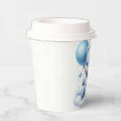 SCHATTIGEE BLAUWE TEDDYBEER MET BALLON PAPIEREN BEKERS (Rechts)