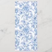 Schattigee Blauwe Toile Bow Baby Boy Shower Menu (Achterkant)