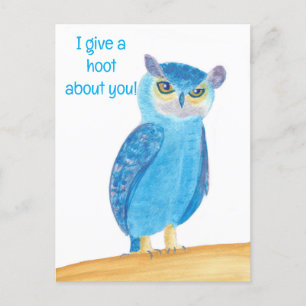 Schattigee Blauwe Uil, Valentijn Briefkaarten