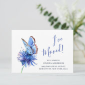 Schattigee Blauwe Vlinder Bloem Bewegende Aankondi Aankondiging (Staand voorkant)