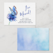 Schattigee Blauwe Vlinder Bloem Bewegende Aankondi Informatiekaartje (Voorkant / Achterkant)