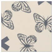 Schattigee Blauwe Vlinders & Custom Bold Monogram Stof (Close Up)