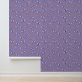 Schattigee Blauwe Vlinders in Doodle Stijl Behang