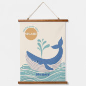 Schattigee Blauwe Walvis Kinder Kamer Hangende Tap Hangend Wandkleed (Voorkant)