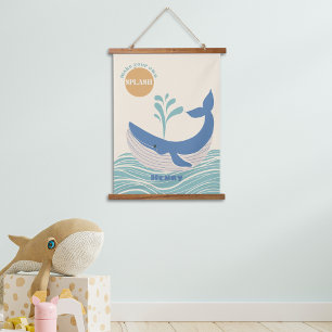 Schattigee Blauwe Walvis Kinder Kamer Hangende Tap Hangend Wandkleed