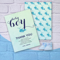 Schattigee blauwe walvis oceaan thema Baby shower