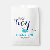 Schattigee blauwe walvis oceaan thema Thank You Ba Bedankzakje (Voorkant)