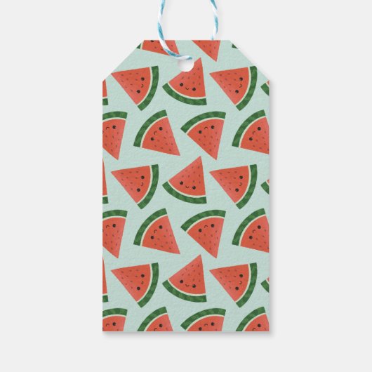 Schattigee Blauwe Watermeloen School Classroom Val Cadeaulabel (Achterkant)