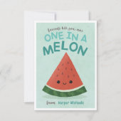 Schattigee Blauwe Watermeloen School Classroom Val Kaart (Voorkant)