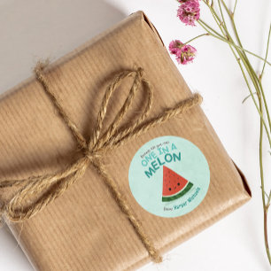 Schattigee Blauwe Watermeloen School Classroom Val Ronde Sticker