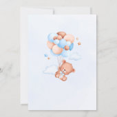 Schattigee Blauwe Waterverf Beer Ballonnen Baby sh Kaart (Achterkant)