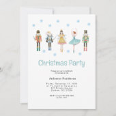 Schattigee Blauwe waterverf Notenkraker Kerstfeest Aankondiging (Voorkant)