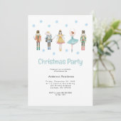 Schattigee Blauwe waterverf Notenkraker Kerstfeest Aankondiging (Staand voorkant)