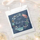 Schattigee Blauwe Waterverf Ocean Baby Boy 1st Dan Bedankzakje (Geknipt)