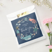 Schattigee Blauwe Waterverf Ocean Baby Boy 1st Dan Bedankzakje (Gezegeld)