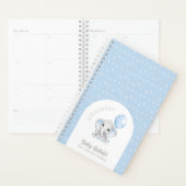 Schattigee Blauwe Waterverf Olifant met Balloon Ba Planner (Display)