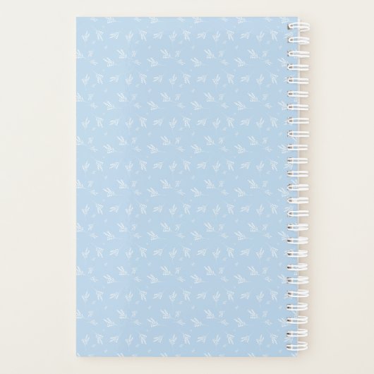 Schattigee Blauwe Waterverf Olifant met Balloon Ba Planner (Achterkant)