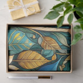 Schattigee Blauwe Zonnebloem Tuin Abstracte Art De Tissuepapier (Geschenk)