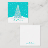 Schattigee Blauwgroen Aqua Mini kerstboom Notitiekaartje (Voorkant / Achterkant)