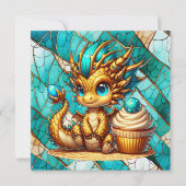 Schattigee Blauwgroen en gouden Dragon Boy's verja Kaart (Voorkant)