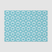 Schattigee Blauwgroen Gingham met Paw Prints Tissuepapier (Voorkant)
