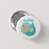 Schattigee Blauwgroen magische zeemeermin geperson Ronde Button 3,2 Cm (Voorkant /achterkant)