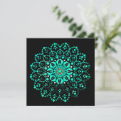 Schattigee Blauwgroen Mandala Blank Note Kaart (Staand voorkant)