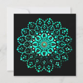 Schattigee Blauwgroen Mandala Blank Note Kaart (Voorkant)