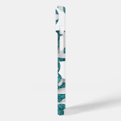 Schattigee blauwgroen witte teamkleuren volleyball Case-Mate iPhone case (Achterkant / Links)