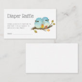 Schattigee Blauwvogels op Tak Baby shower Luier Ra Informatiekaartje (Voorkant / Achterkant)