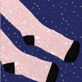 Schattigee Bleek Roze Sokken met Sterren en Harten