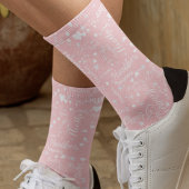 Schattigee Bleek Roze Sokken met Sterren en Harten