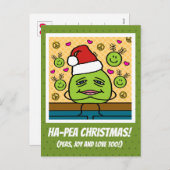 Schattigee blijdschap en liefde Ha-Pea Christmas Feestdagenkaart (Voorkant / Achterkant)