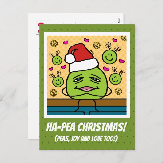 Schattigee blijdschap en liefde Ha-Pea Christmas Feestdagenkaart (Voorkant / Achterkant)