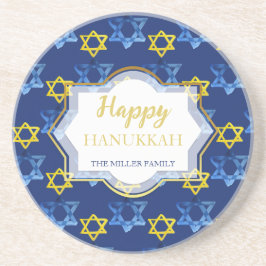 Schattigee blije Chanoeka Waterverf Davidsterren Zandsteen Onderzetter