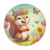 Schattigee, blije lenteeekhoorn snijplank (Voorkant)