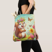 Schattigee, blije lenteeekhoorn tote bag (Dichtbij)