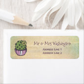 Schattigee bloeiende cactus etiket (Insitu)