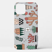 Schattigee bloeiende cactussen: handgetekend patro Case-Mate iPhone case (Achterkant)