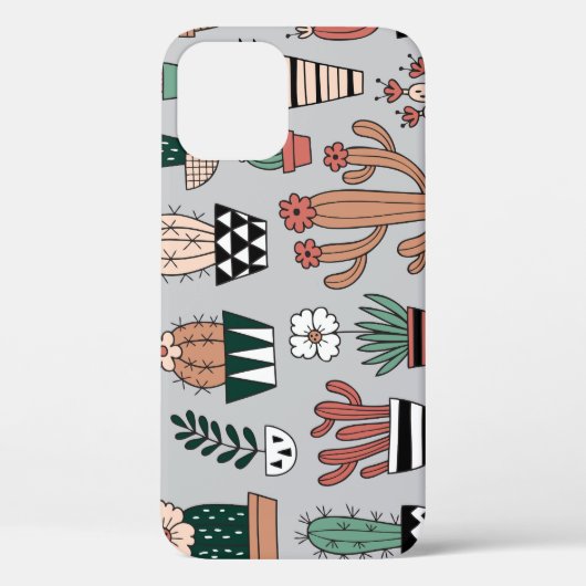 Schattigee bloeiende cactussen: handgetekend patro Case-Mate iPhone case (Achterkant)