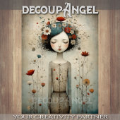 Schattigee bloeiende meisje decoupage tissuepapier