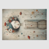 Schattigee bloeiende meisje decoupage tissuepapier (Voorkant)