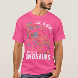 Schattigee bloem is gewoon een meisje dat van dino t-shirt
