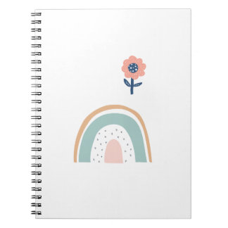 Schattigee Bloem Regenboog Boho Bloem Kleurrijk Pa Notitieboek