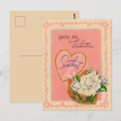 Schattigee  bloem Valentijn Briefkaart (Voorkant / Achterkant)