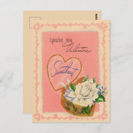 Schattigee  bloem Valentijn Briefkaart (Voorkant / Achterkant)