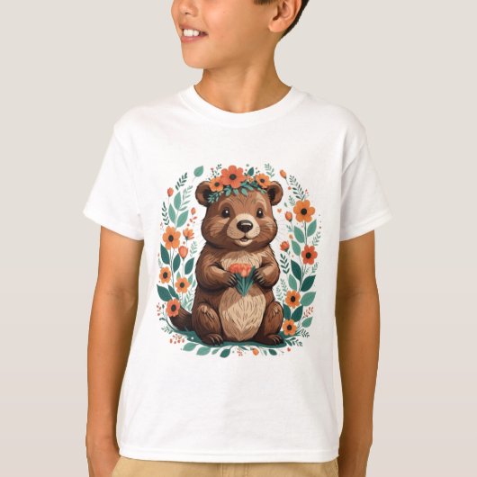 Schattigee bloembever t-shirt (Voorkant)